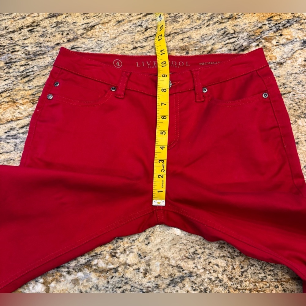Liverpool Jean Company Michelle’s Capri Women Red Stretch Size 4 - Picture 9 of 10